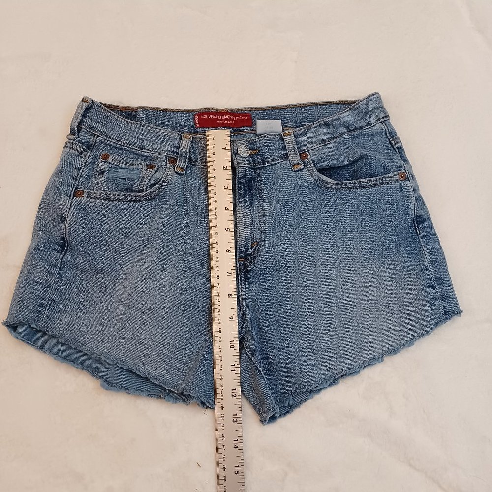 Levis 505 Shorts Womens 10 Low rise Cut Off Frayed Hem Stretch